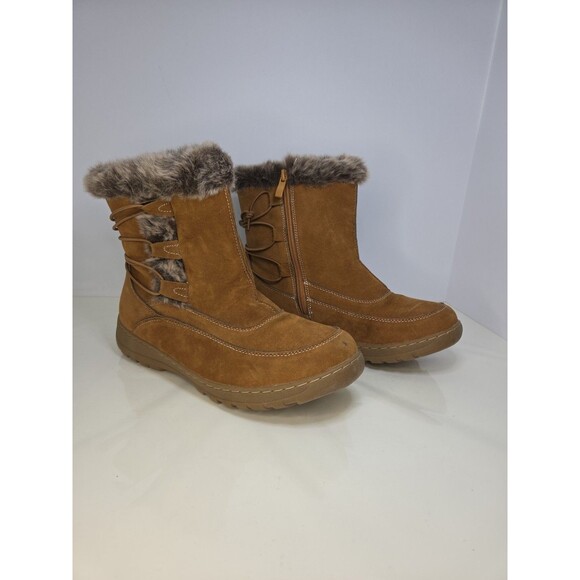 Journee Collection Zip Up Faux Fur Brown Eskimo Boots Sz 8.5 Winter Comfort - Picture 1 of 13